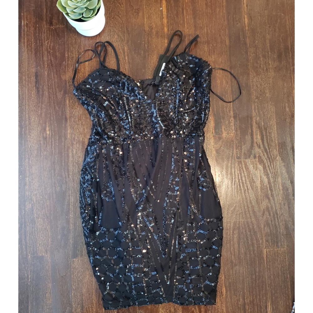 Brand new glitter sequence body con dress
